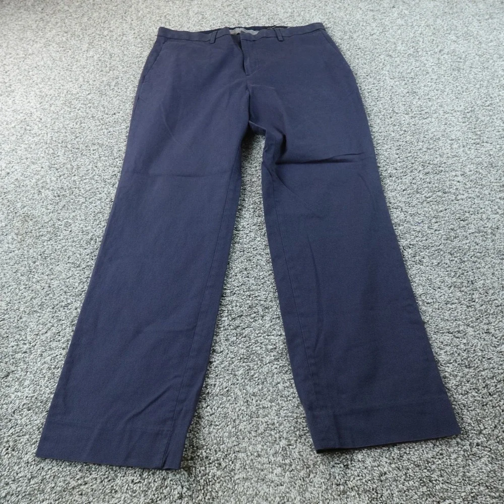 Banana Republic Pants Mens 35X32 Blue Slim Fit Wool Chino Dress Trouser Stretch